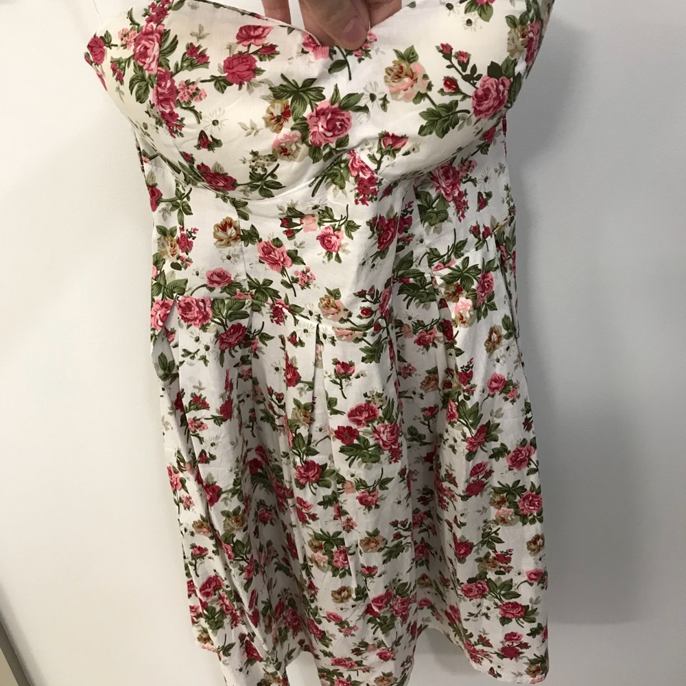 Strapless floral dress